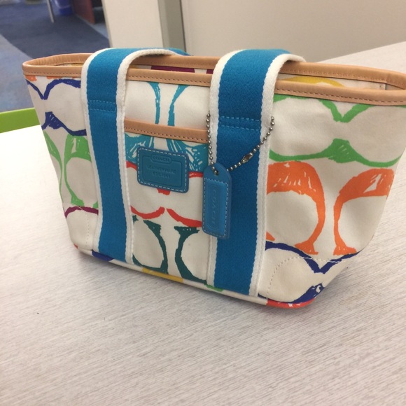Coach Handbags - Coach Signature Scribble Mini Tote VIBRANT Colors!